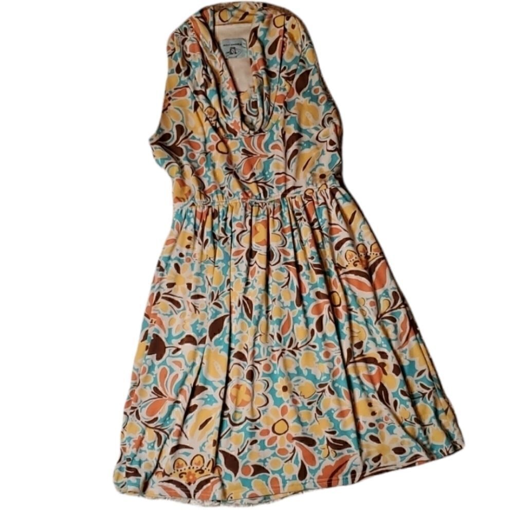 Vintage JUDITH MARCH Mod Retro Cowl Drape Sleeveless Dress